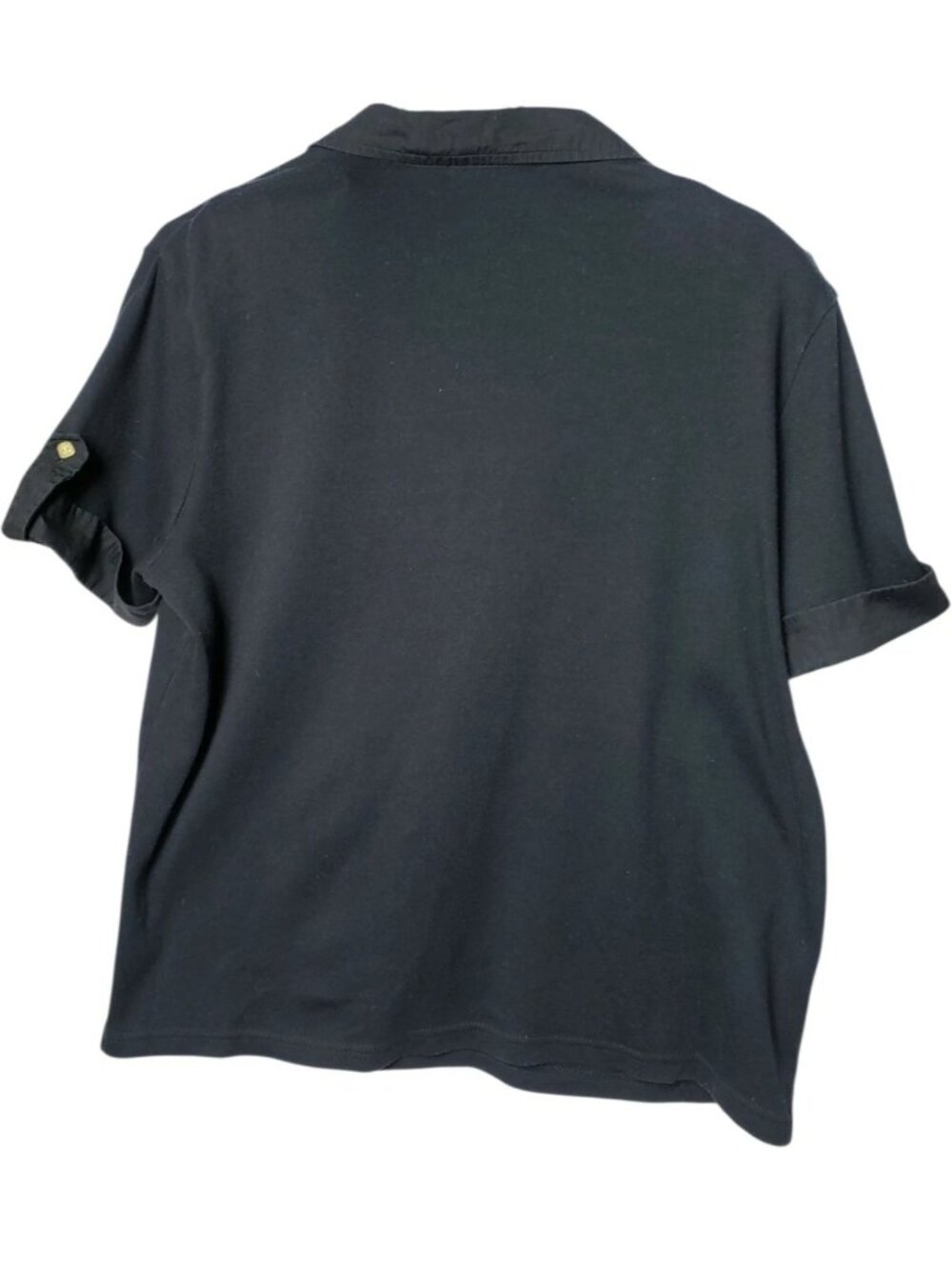 Karen Scott Black Polo Shirt W/Jungle Embroidery Womens Large - Picture 3 of 9